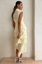 Faye Sleeveless Ruched Midi Dress